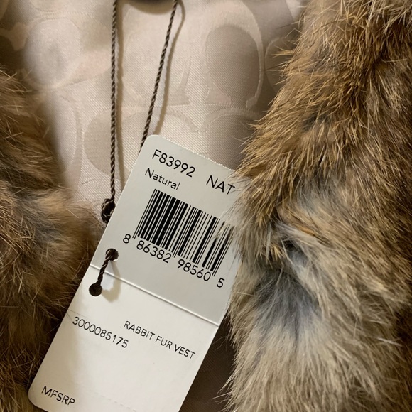 Jackets & Blazers - NWT -Coach Rabbit Fur Vest - Natural color